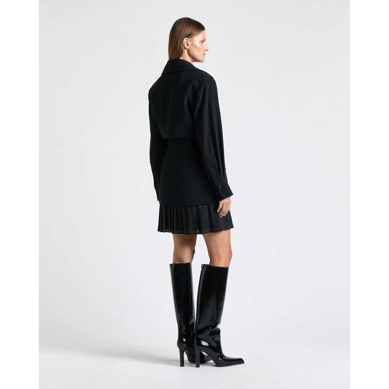 Cue Recycled Crepe Pleated Mini Trench Dress image number 1